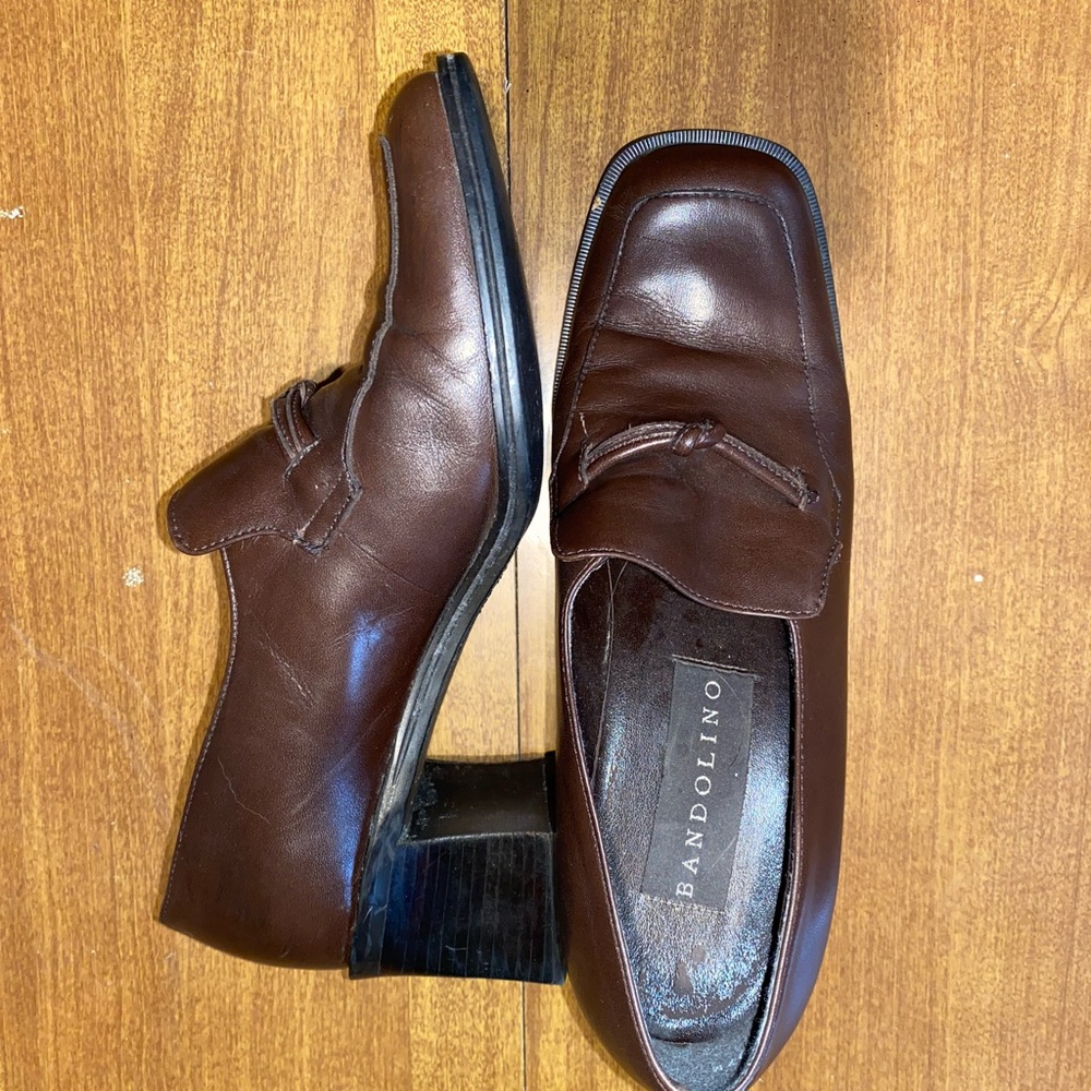 Bandolino Brown Leather Slip-On Loafers